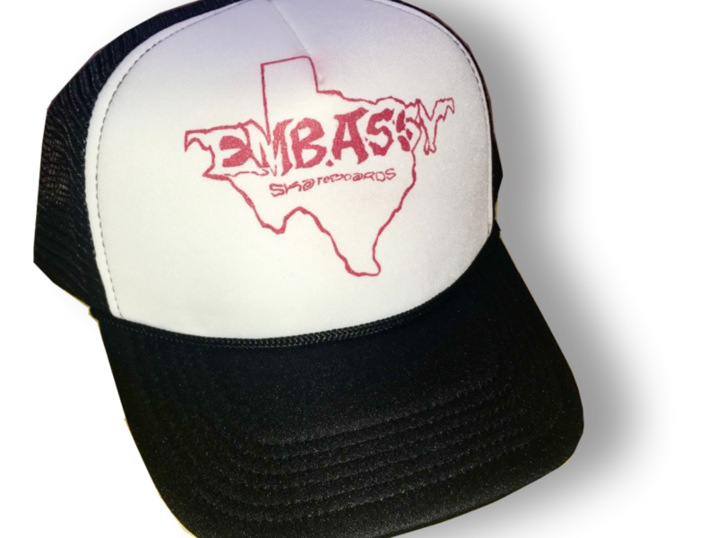 Embassy Red TEXAS LOGO Trucker hat