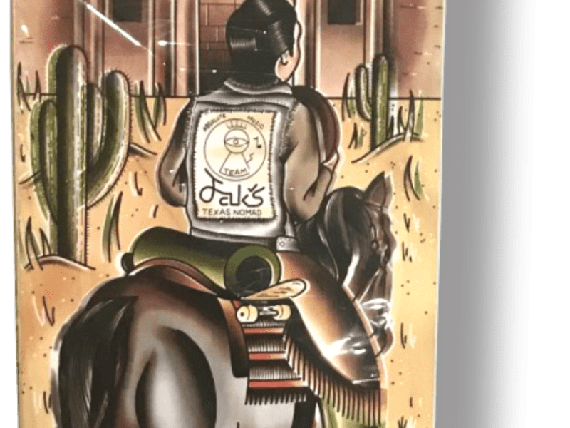Ben Johnson "JAKS" Alamo graphic. 9.25" shape