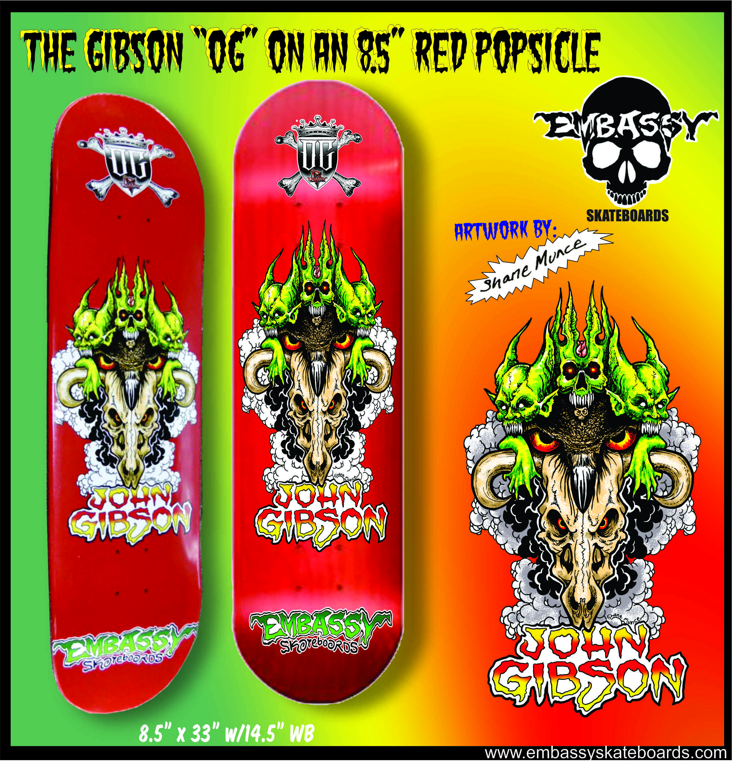 Gibson "OG" Red Dipped 8.5" Pop